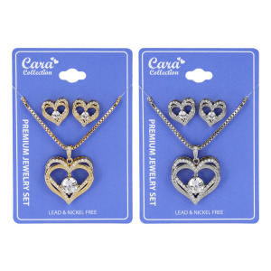 Premium Jewelry Set, Heart Design Earrings and Necklace #03, 1 Set