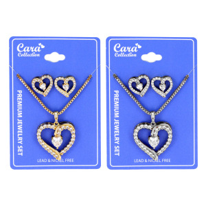 Premium Jewelry, earrings and necklace for sale. Heart Design Earrings and Necklace #06, 1 SET
