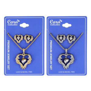 Premium Jewelry, heart design jewelry Earrings and Necklace #07, 1 SET