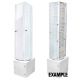Empty Display for Earring Jewelry & Body Jewelry, Floor Turntable LED Display Stand with Base (Empty)
