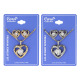 Premium Jewelry, Triple lined Heart Design Shape Earrings and Necklace #11, 1 SET