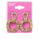 Cubic Zirconia Jewelry, Gold & Rhodium Mix hoop design earring Jewelries #27, 1 Pair