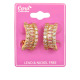 Cubic Zirconia Jewelry, Gold & Rhodium Mix Earrings Jewelries #36, 1 Pair
