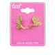 Cubic Zirconia Jewelry, Gold & Rhodium Mix Leaf Earrings Jewelries #38, 1 PAIR