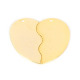 Empty Dog Tag, Metaza Couple Heart Dogtag, Blank ID tag, Gold Plated 2 pc Set (50 x 45 mm)