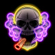 LED Design Print Neon Sign for Business, #SMOKING SKULL