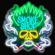 LED Design Print Neon Sign for Business, SMOKE SHOP #1 Weed Skull Design