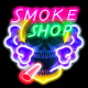 LED Design Print Neon Sign for Business, SMOKE SHOP #1 Weed Skull Design