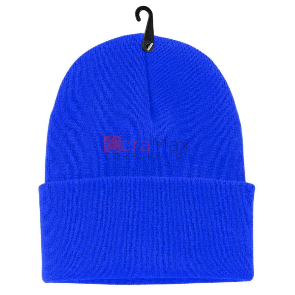 Cuff Skull Cap Plain Beanie Knit Ski Hat Royal Blue 1 DZ