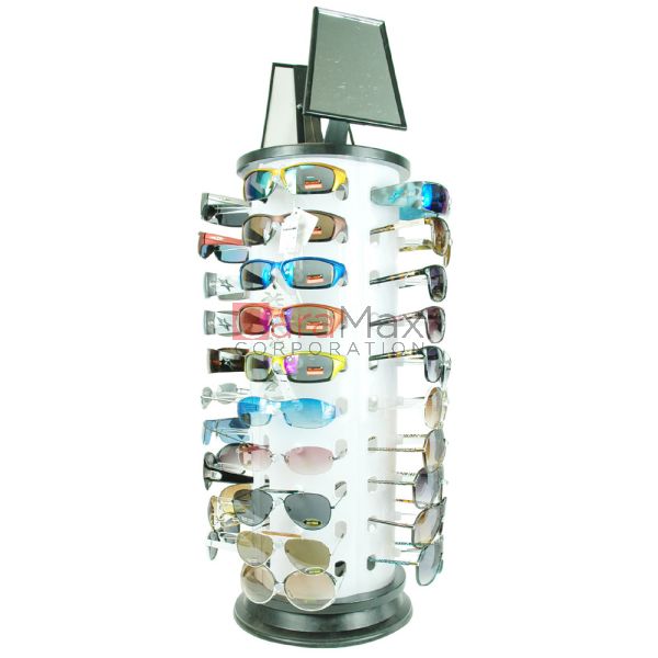 Turntable Turning Rotating Display with Mirror, Rack Holder Stand Display  for 40 Set Sunglasses Eyewear Glasses (Empty)