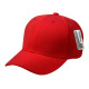 Curved Bill Baseball Cap with Velcro Strap, Plain Visor Hat, Red, 12 Set
