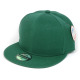 Flat Bill Plain Fitted Cap, Snapback Hat without Strap, Green