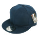 Flat Bill Plain Fitted Cap, Snapback Hat without Strap, Navy Blue, 12 Set