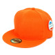 Snapback Hat without Strap, Orange Color.