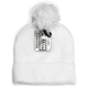 Cuff Pom Pom Knit Beanie, Premium Skull Slouch Hat Cap, White, 12 Set