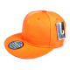 One Color Plain Flat Bill Snapback Hat, Premium Classic Caps, Orange, 12 Set