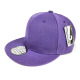 One Color Plain Flat Bill Snapback Hat, Premium Classic Caps, Purple, 12 Set