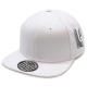 One Color Plain Flat Bill Snapback Hat, Premium Classic Caps, White, 12 Set
