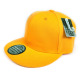 One Color Plain Flat Bill Snapback Hat, Premium Classic Caps, Yellow, 12 Set