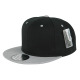 Two Color Plain Flat Bill Snapback Hat, Premium Classic, Black & Gray, 12 Set