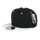 Two Color Plain Flat Bill Snapback Hat, Premium Classic, Black & White, 12 Set