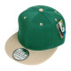 Two Color Plain Flat Bill Snapback Hat, Premium Classic, Green & Khaki, 12 Set
