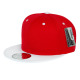 Two Color Plain Flat Bill Snapback Hat, Premium Classic, Red & White, 12 Set
