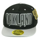 PVC Embroidered Snapback, 3D Silicone Patch Cap, #06 OAKLAND, 12 Set