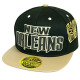 PVC Embroidered Snapback, 3D Silicone Patch Cap, #15 NEW ORLEANS, 12 Set