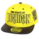 PVC Embroidered Snapback, 3D Silicone Patch Cap, #45 MICHIGAN, 12 Set
