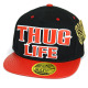 PVC Embroidered Snapback, 3D Silicone Patch Cap, #65 THUG LIFE, 12 Set