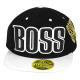 PVC Embroidered Snapback, 3D Silicone Patch Cap, #66 BOSS, 12 Set