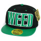 PVC Embroidered Snapback, 3D Silicone Patch Cap, #72 WEED, 12 Set