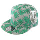 Weed Pattern Design Snapback Caps, Weed Designed  Snap Back Hats, #Gray, 12 Set