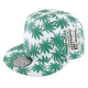 Weed Pattern Design Snapback Caps, Weed Designed  Snap Back Hats, #White, 12 Set