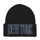 3D Embroidered Skull Cap, Embroidery Patch Beanies, #04 NEW YORK, 12 Set