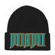 3D Embroidered Skull Cap, Embroidery Patch Beanies, #09 MIAMI, 12 Set