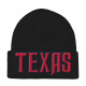 3D Embroidered Skull Cap, Embroidery Patch Beanies, TEXAS