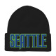 Embroidered Skull Cap Patch Beanies, SEATTLE