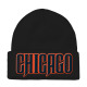 3D Embroidered Skull Cap, Embroidery Patch Beanies, #25 CHICAGO, 12 Set