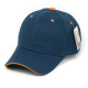 Plain Sandwich Cap, Sandwich Trim Adjustable Baseball Cap, Navy Blue & Orange, 12 Set
