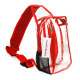 Fashion Waterproof Heavy Duty Clear Transparent PVC Bag Sling Bags, Red, 10 Set