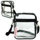 Fashion Waterproof Heavy Duty Clear Transparent PVC Bag Cross Bags, Black, 10 Set