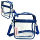 Fashion Waterproof Heavy Duty Clear Transparent PVC Bag Cross Bags, Blue, 10 Set