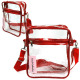 Fashion Waterproof Heavy Duty Clear Transparent PVC Bag Cross Bags, Red, 10 Set