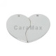Empty Dog Tag, Color Couple Heart Dogtag, Blank ID tag, Nickel Plated 2 pc Set (40 x 35 mm)