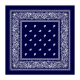 100% Cotton Paisley Bandana Scarf, Head Wrap Double Sided Print, Navy Blue (21 inch)