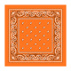 100% Cotton Paisley Bandana Scarf, Head Wrap Double Sided Print, Orange (21 inch)