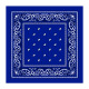 100% Cotton Paisley Bandana Scarf, Head Wrap Double Sided Print, Royal Blue (21 inch)