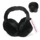 Women's Furry Faux Fur Fuzzy Ear Muffs Cute Designs, Black, 12 Set